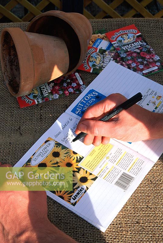Utiliser un cahier pour garder des notes sur les graines plantées