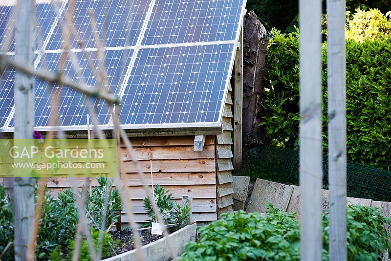 Toit lambrissé solaire de cabanon dans le potager - Ham Cottage, Sussex