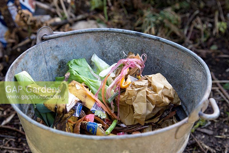 Mélange de déchets ménagers compostables