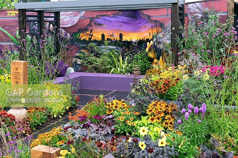 'The Buzz of Manchester 'garden, RHS Tatton Park Flower Show, 2018.