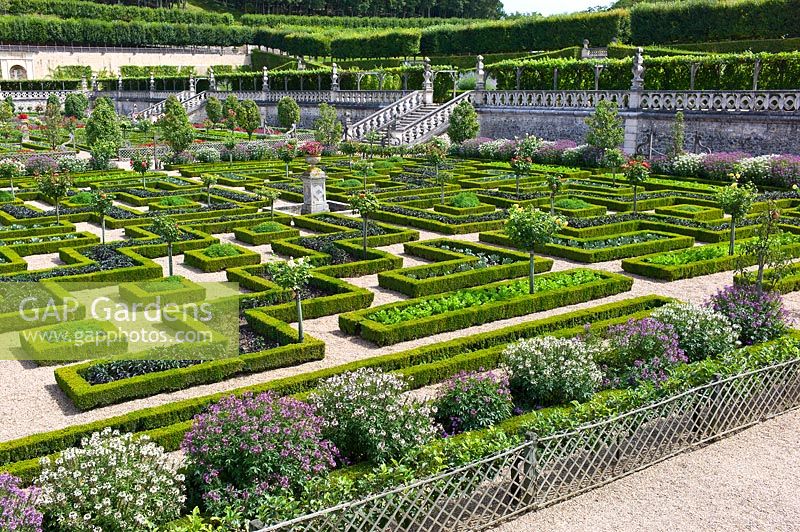Jardin Potager au Château de Villandry, Vallée de la Loire, France