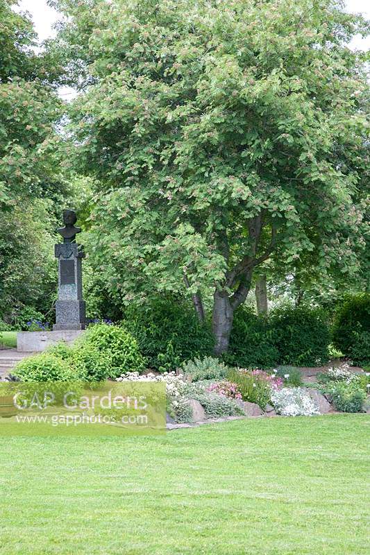 Statue commémorant Margrethe Schiöth, instrumentale dans le développement du jardin de Lystigarâur. Islande