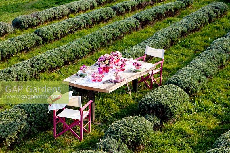 Table décorée de fleurs de mariage et de couverts