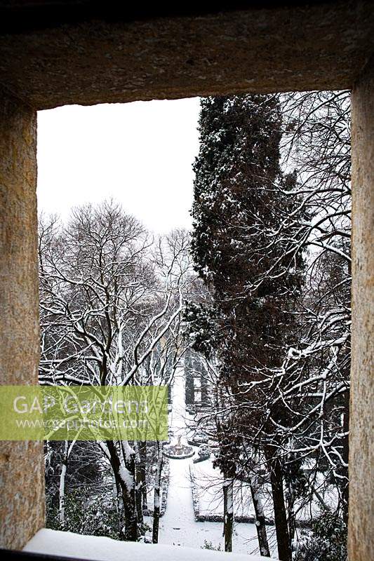 Le parterre français vu de la tour secrète, Giardino Giusti, Vérone