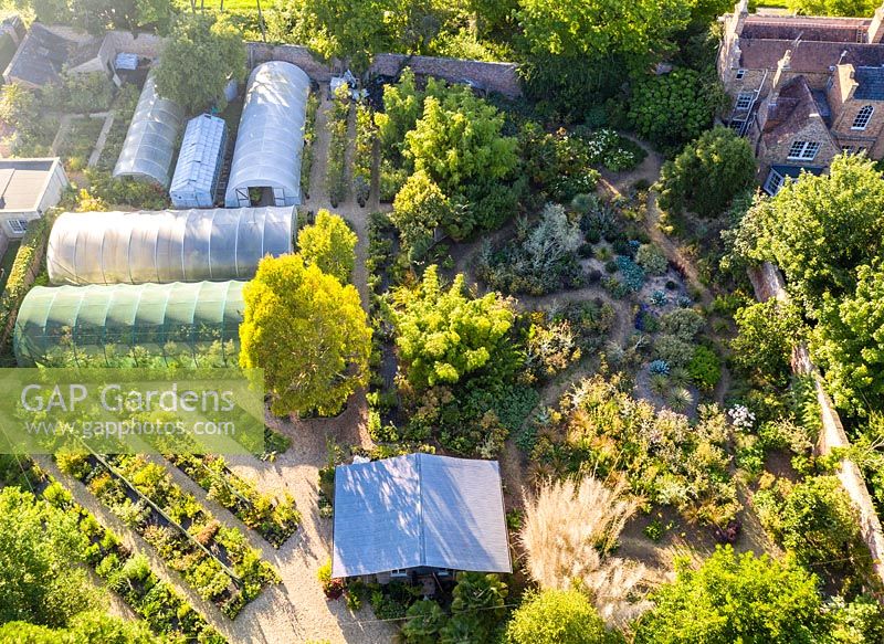 Pan Global Plants, Frampton sur Severn, Gloucestershire, Royaume-Uni - Image prise à partir d'un drone.