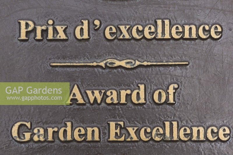 Prix de la plaque Jardin Excellence, Québec, Canada