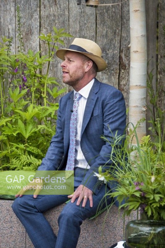 Designer de jardin de célébrité Joe Swift au RHS Chelsea Flower Show 2019