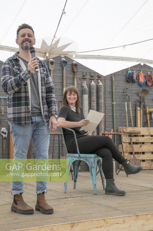 Max McMurdo et la designer Karen Tatlow au RHS Malvern Spring Festival 2023