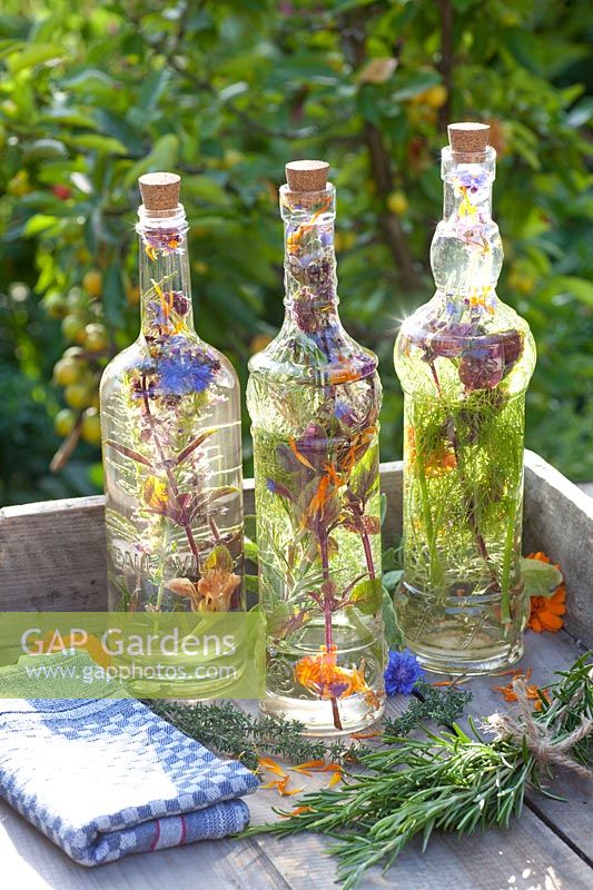 Vinaigre aux herbes en bouteille 