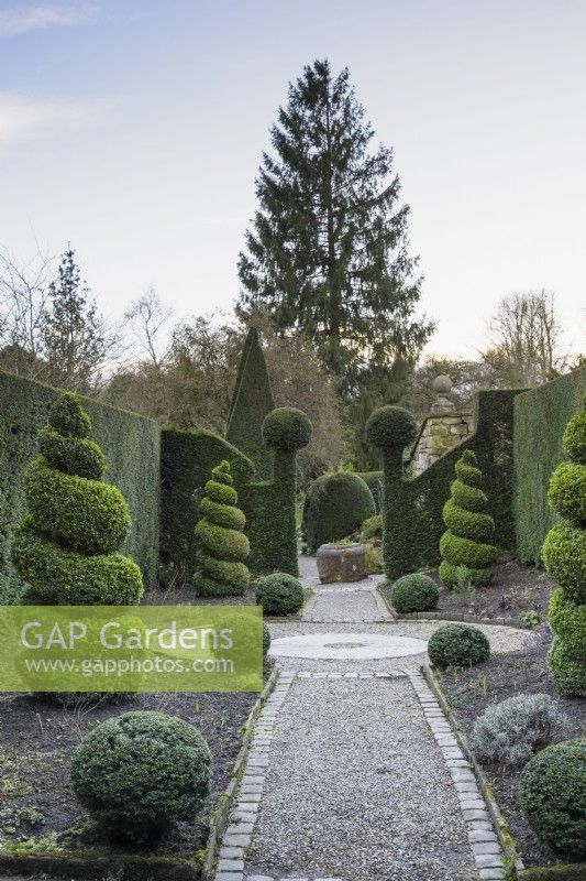 Le jardin d'herbes aromatiques à York Gate en février 