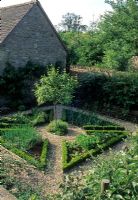 Parterre de jardin potager et d'herbes - Hinton House, Bibury