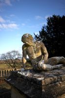 Statue de Scheemaker du gladiateur mourant - Rousham en hiver