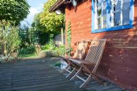 Sièges sur terrasse en bois, Garden Hackl, Mistelbach Autriche