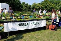 Herbal Haven, décrochage de vente d'herbes à Camden, maintenant Londres, Green Fair, Regent's Park, London, UK