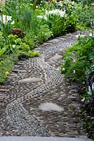 Chemin de galets d'apothicaire - Réflexologie incrustée de pierres pour marcher pieds nus dans le jardin Get Well Soon