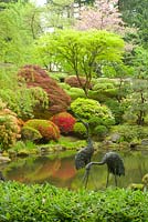 Jardin japonais de Portland, Portland, Oregon. Printemps.
