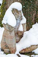 Statue de la déesse des bois dans la neige, The Stumpery, Highgrove Garden, 21 janvier 2013