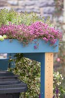 Plantation sur toit sur structure en bois pour bacs roulants. Community Street BBC Gardener's Garden Time Front Gardens. RHS Hampton Court Flower Show 2015