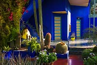 La villa-studio du Jardin Majorelle. Créé par Jacques Majorelle et développé par Yves Saint Laurent et Pierre Bergé, Marrakech, Maroc