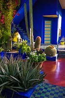 La villa-studio du Jardin Majorelle. Créé par Jacques Majorelle et développé par Yves Saint Laurent et Pierre Bergé, Marrakech, Maroc