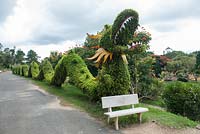 Jardin arborent des dragons topiaires. Jardins botaniques de Da Lat Vietnam.