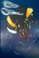 Portrait d'une abeille par l'artiste de rue Louis Masai - Brownfield Metamorphosis, RHS Hampton Court Palace Flower Show 2017