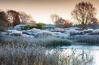 Le jardin du millénaire à Pensthorpe à Norfolk en hiver