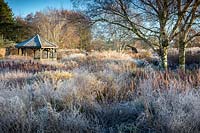 Le jardin du millénaire à Pensthorpe à Norfolk en hiver