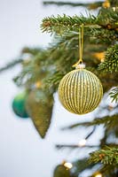 Close up detail of Peacock couleur arbre de Noël sur le thème