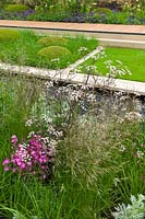 Anthriscus sylvestris 'Ravenswing', Silene dioica, Deschampsia cespitosa 'Pixie Fountain '. RHS Chelsea Flower Show