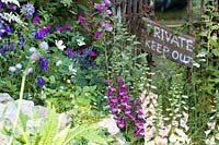 Hampton Court Flower Show 2014, le Jardin de la Folie Oubliée, des. Conception horticole. Jardin naturel surpuissant, respectueux de la faune et rempli de fleurs indigènes