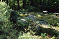 Mount Tremper Monastery New York Design Stephen Morrel Japanese garden The Zen Woodland Garden with stone moss and path