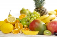 Mélange de fruits de fruits tropicaux et d'agrumes