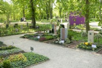 Torgau, Sachsen, Allemagne 3 mai 2022. LAGA Landesgartenschau Torgau 2022 State garden show.Affichage de l'idée de plantation de cimetières.