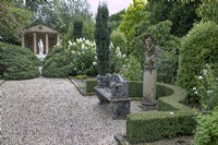 Le jardin italien au Burrows Gardens, Derbyshire, en août