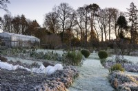Le potager de Hergest Croft, par un matin glacial de janvier 