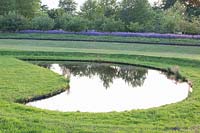 Jardin paysagé avec étang 