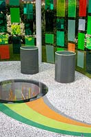 Terrasse en graviers et granulés recyclés 