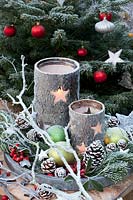 Décorations de Noël avec lanternes en écorce de bouleau 