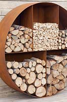 Stockage en acier Corten pour le bois, stockage en acier Corten pour les bûches 