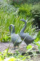 Sculpture d'oie en bronze 