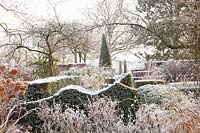 Jardin paysager en hiver 